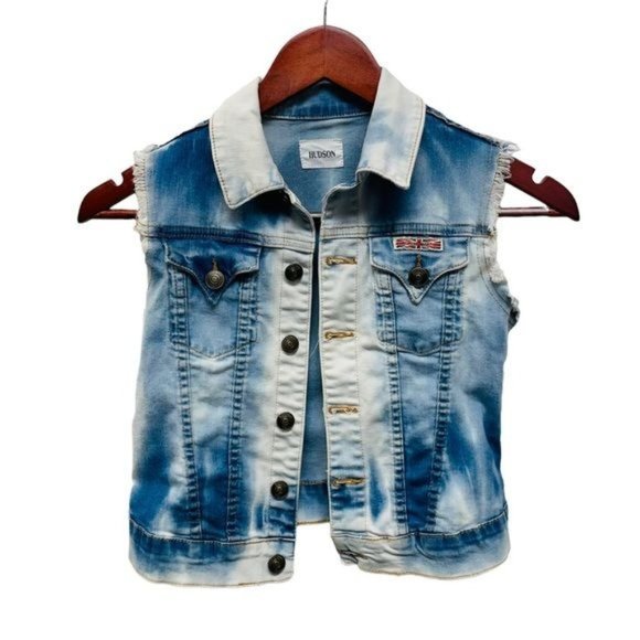 Hudson Jeans Other - Hudson Bleached Acid Wash Denim Trucker Jean Jacket Vest